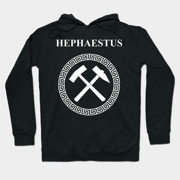 Hephaestus Greek God of Fire Smithing and Crafting Hoodie by AgemaApparel